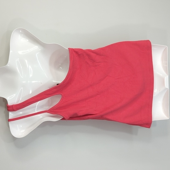 Reiss Womens Red Ribbed Knit Sleeveless One Shoulder Look Tank Size M - Picture 4 of 7